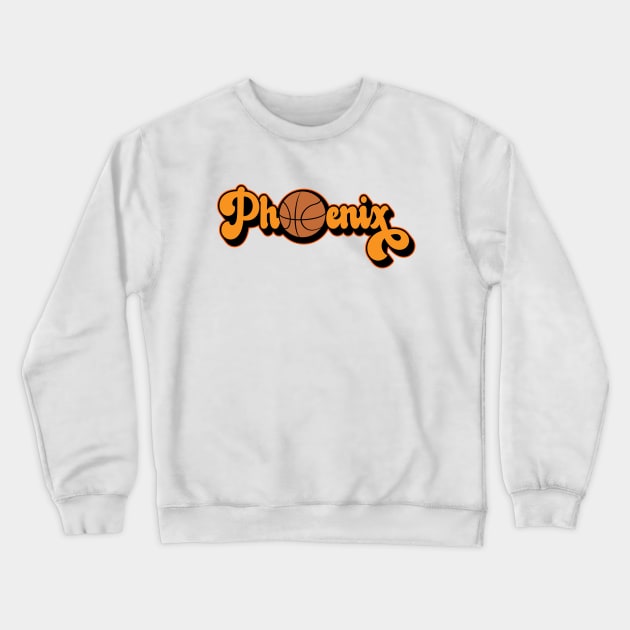 Phoenix AZ Retro Basketball Design Crewneck Sweatshirt by hobrath